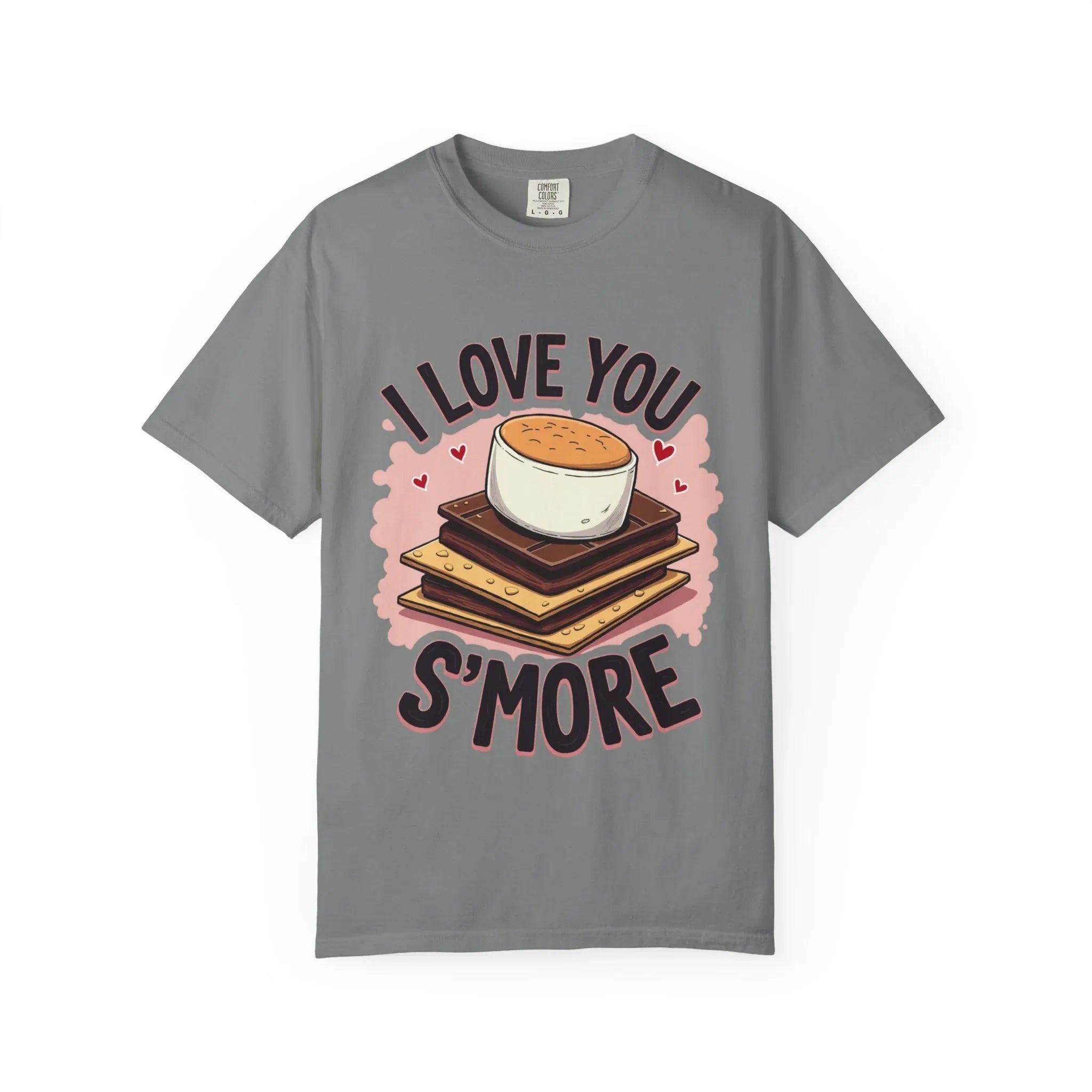 I Love You Smore Shirt, Cute Smores Campfire Tee, Marshmallow Graphic T-Shirt, Funny Camping Pun, Bonfire Couples Gift Grey