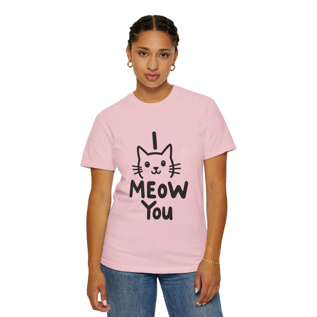 I Meow You Shirt, Cute Cat Illustration T-Shirt, Funny Cat Pun Tee, Handwritten Kitty Graphic, Cat Lover Gift, Valentine Cat Mom