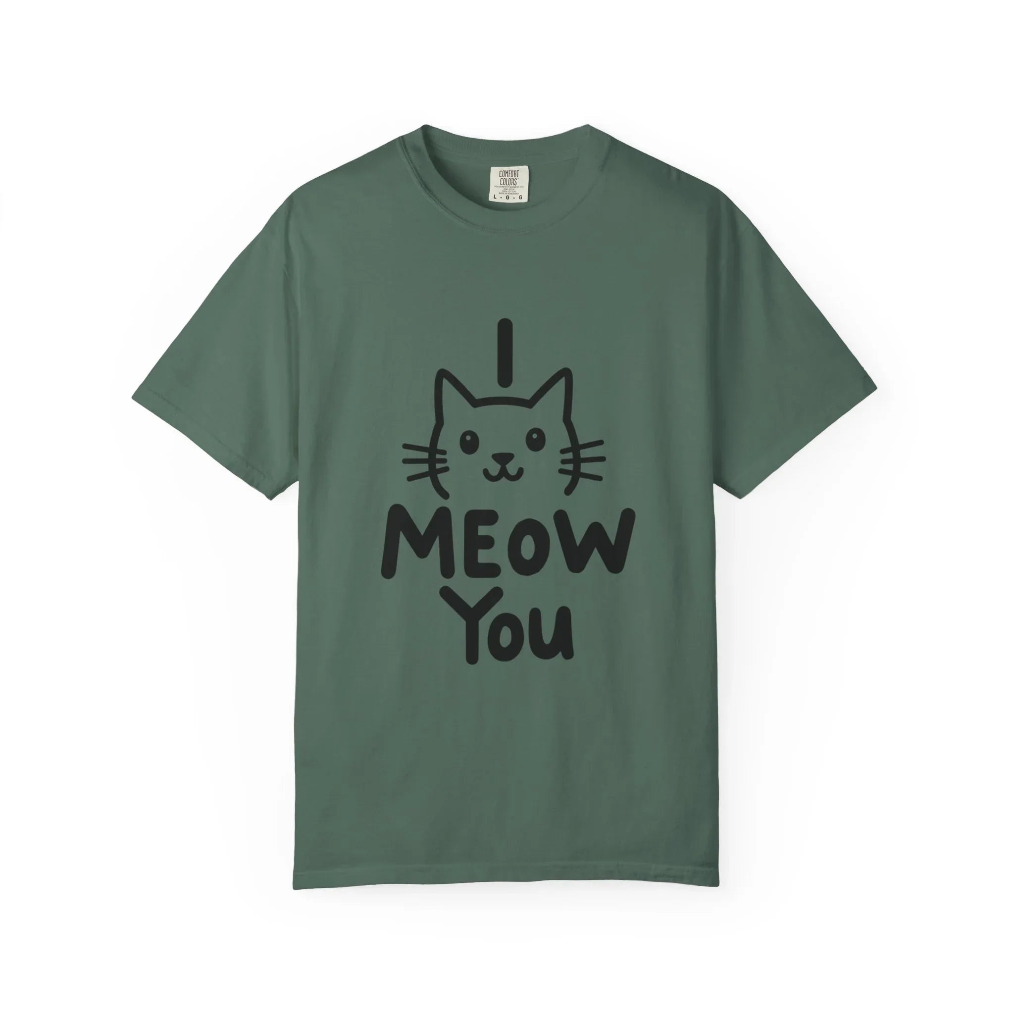 I Meow You Shirt, Cute Cat Illustration T-Shirt, Funny Cat Pun Tee, Handwritten Kitty Graphic, Cat Lover Gift, Valentine Cat Mom Blue Spruce
