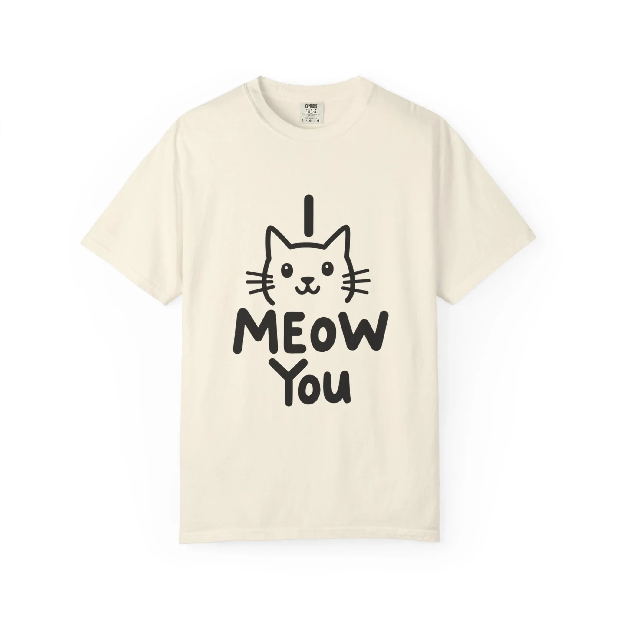 I Meow You Shirt, Cute Cat Illustration T-Shirt, Funny Cat Pun Tee, Handwritten Kitty Graphic, Cat Lover Gift, Valentine Cat Mom Ivory