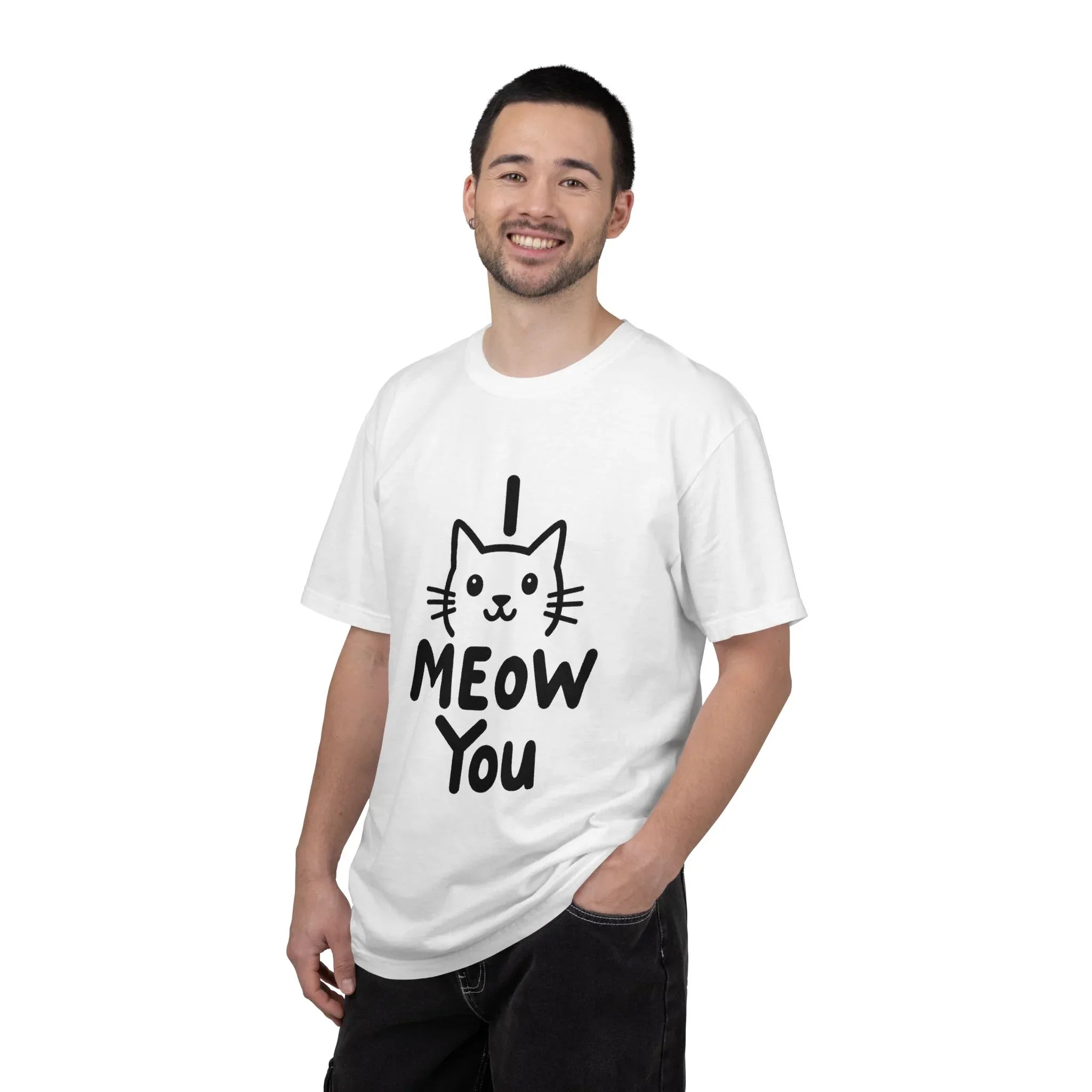 I Meow You Shirt, Cute Cat Illustration T-Shirt, Funny Cat Pun Tee, Handwritten Kitty Graphic, Cat Lover Gift, Valentine Cat Mom