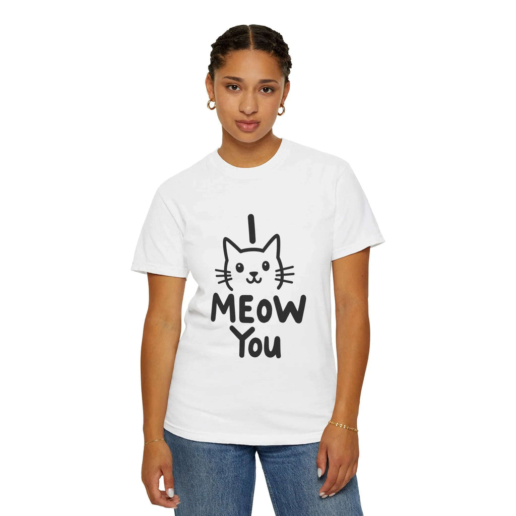 I Meow You Shirt, Cute Cat Illustration T-Shirt, Funny Cat Pun Tee, Handwritten Kitty Graphic, Cat Lover Gift, Valentine Cat Mom