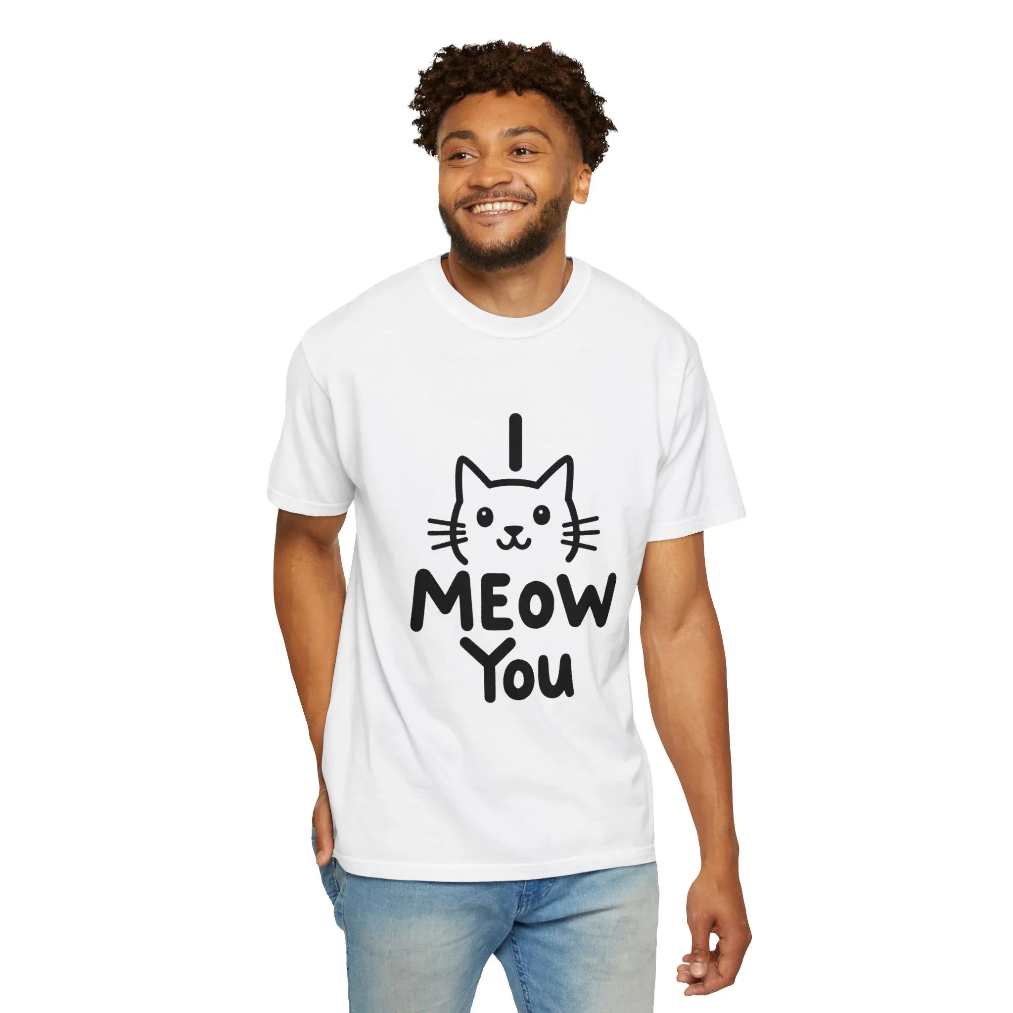 I Meow You Shirt, Cute Cat Illustration T-Shirt, Funny Cat Pun Tee, Handwritten Kitty Graphic, Cat Lover Gift, Valentine Cat Mom