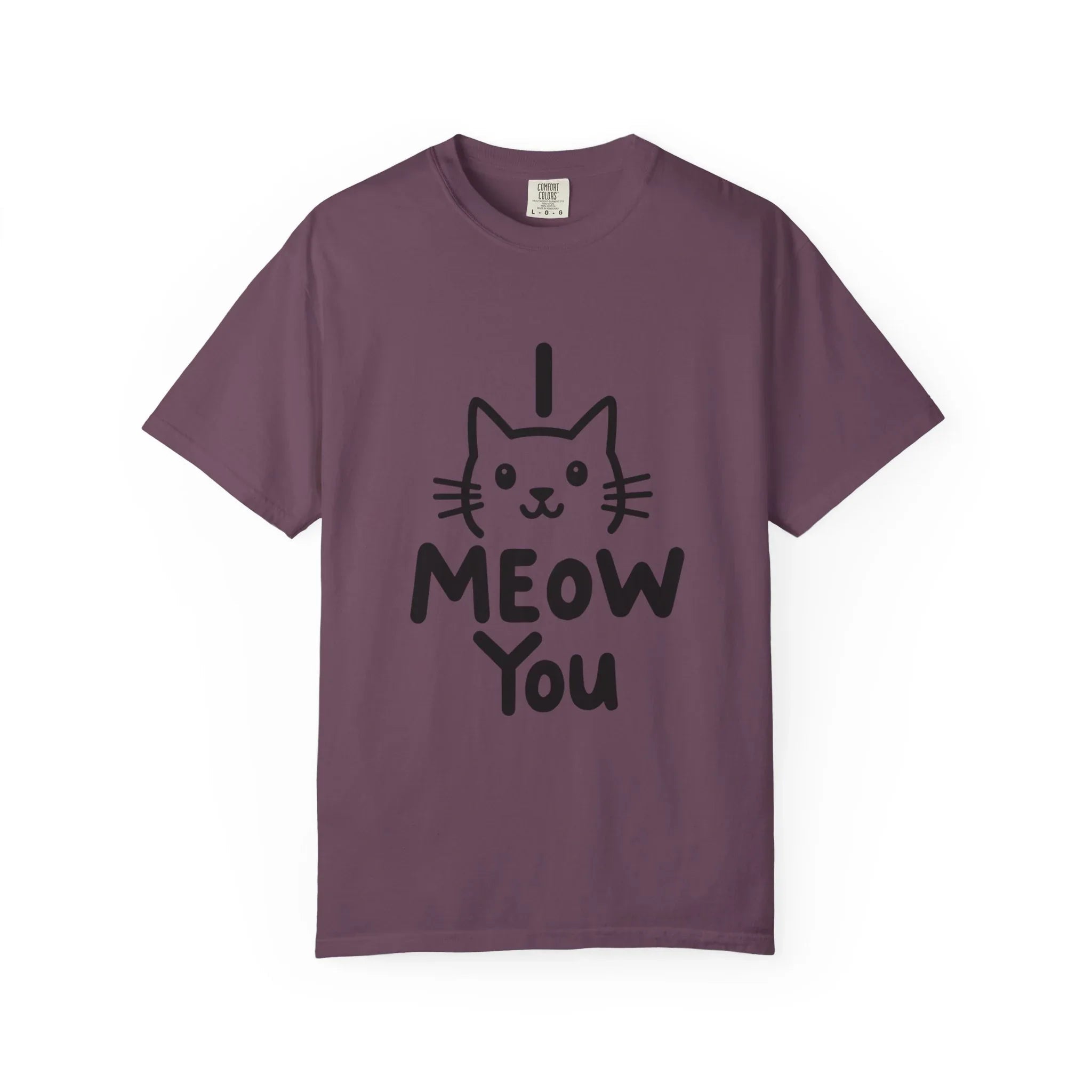 I Meow You Shirt, Cute Cat Illustration T-Shirt, Funny Cat Pun Tee, Handwritten Kitty Graphic, Cat Lover Gift, Valentine Cat Mom Berry M