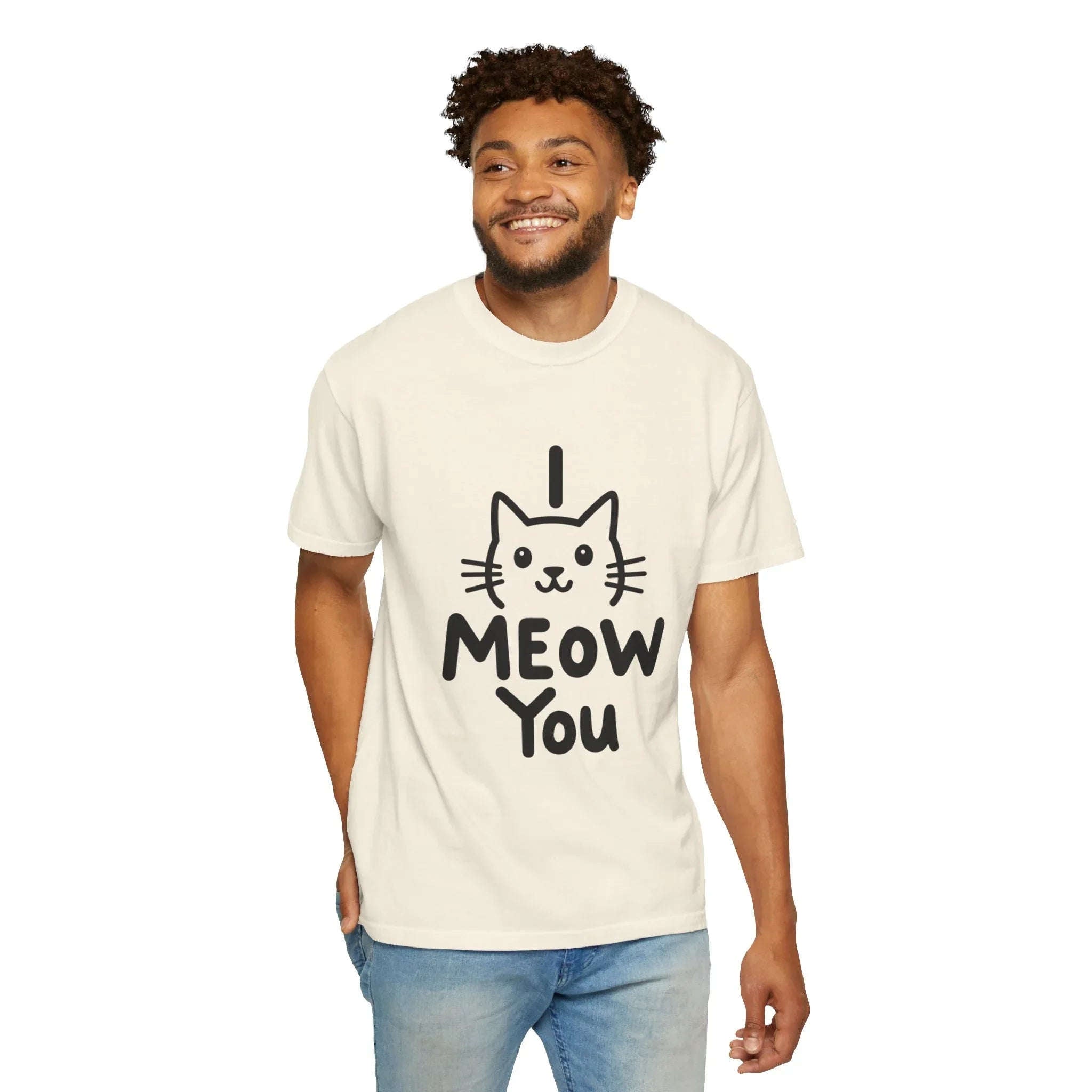I Meow You Shirt, Cute Cat Illustration T-Shirt, Funny Cat Pun Tee, Handwritten Kitty Graphic, Cat Lover Gift, Valentine Cat Mom