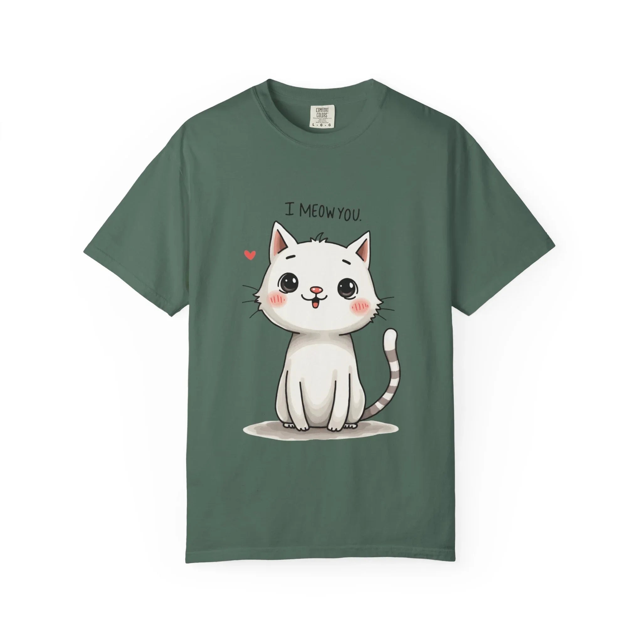 I Meow You Shirt, Cute Kitten T-Shirt, Funny Cat Pun Tee, Kawaii Cat Illustration, Cat Lover Gift, Valentine Cat Mom Blue Spruce