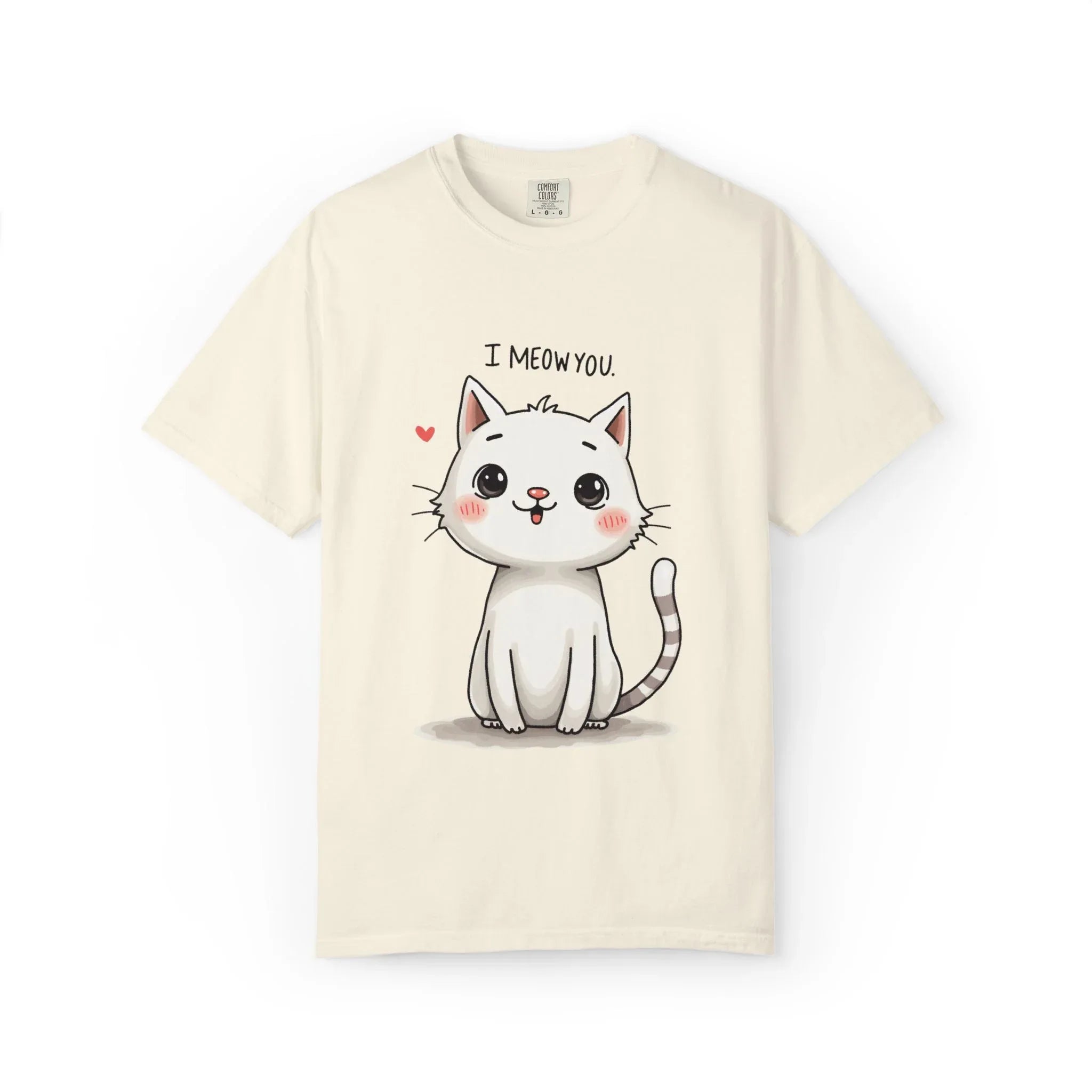 I Meow You Shirt, Cute Kitten T-Shirt, Funny Cat Pun Tee, Kawaii Cat Illustration, Cat Lover Gift, Valentine Cat Mom Ivory
