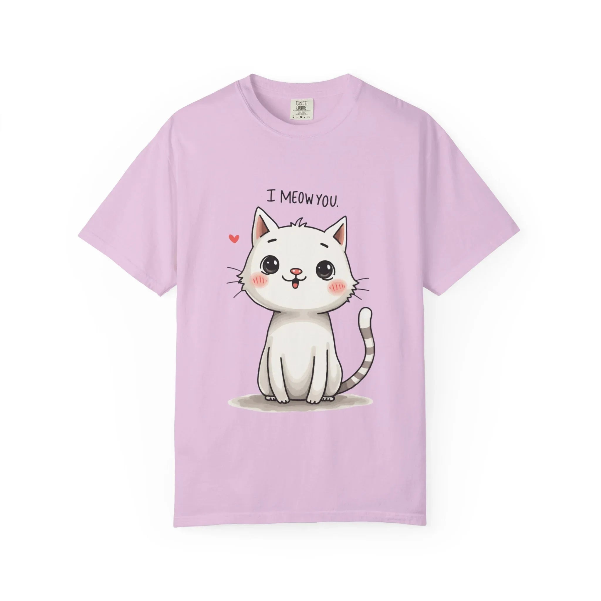 I Meow You Shirt, Cute Kitten T-Shirt, Funny Cat Pun Tee, Kawaii Cat Illustration, Cat Lover Gift, Valentine Cat Mom Orchid