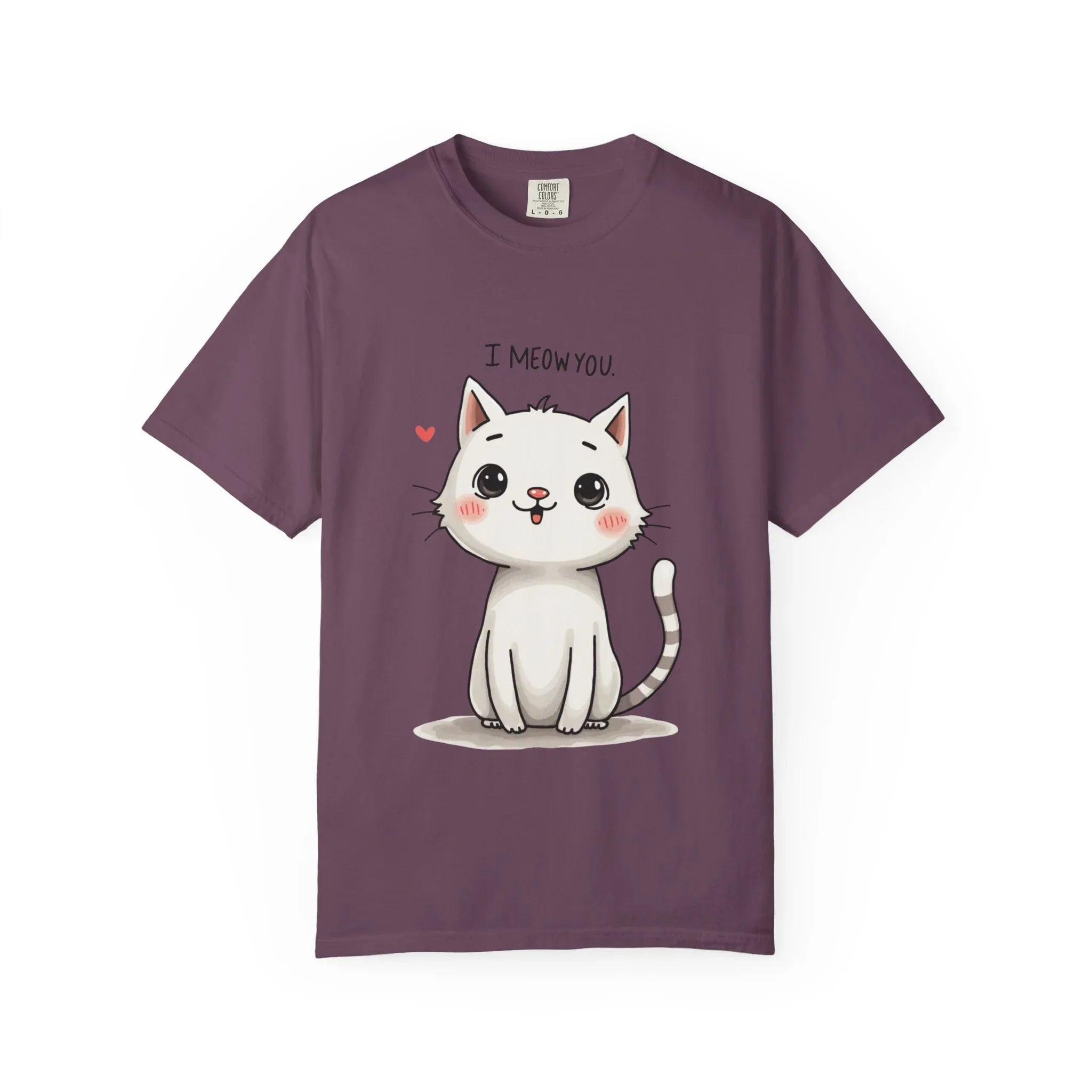 I Meow You Shirt, Cute Kitten T-Shirt, Funny Cat Pun Tee, Kawaii Cat Illustration, Cat Lover Gift, Valentine Cat Mom Berry M