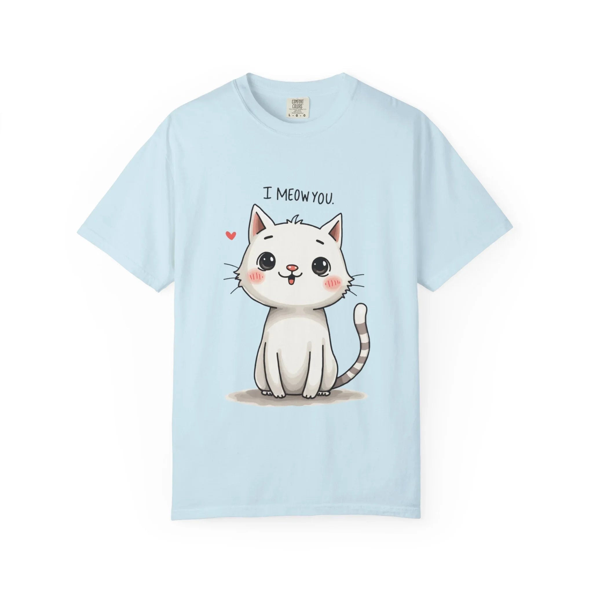I Meow You Shirt, Cute Kitten T-Shirt, Funny Cat Pun Tee, Kawaii Cat Illustration, Cat Lover Gift, Valentine Cat Mom Chambray