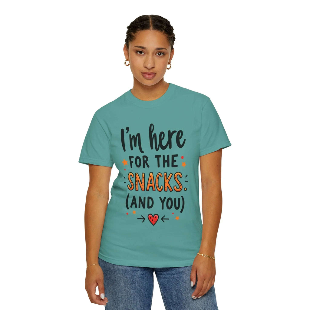 Im Here For The Snacks And You Shirt, Funny Snack Quote T-Shirt, Cute Hearts Tee, Snack Lover Gift, Foodie Humor, Valentine