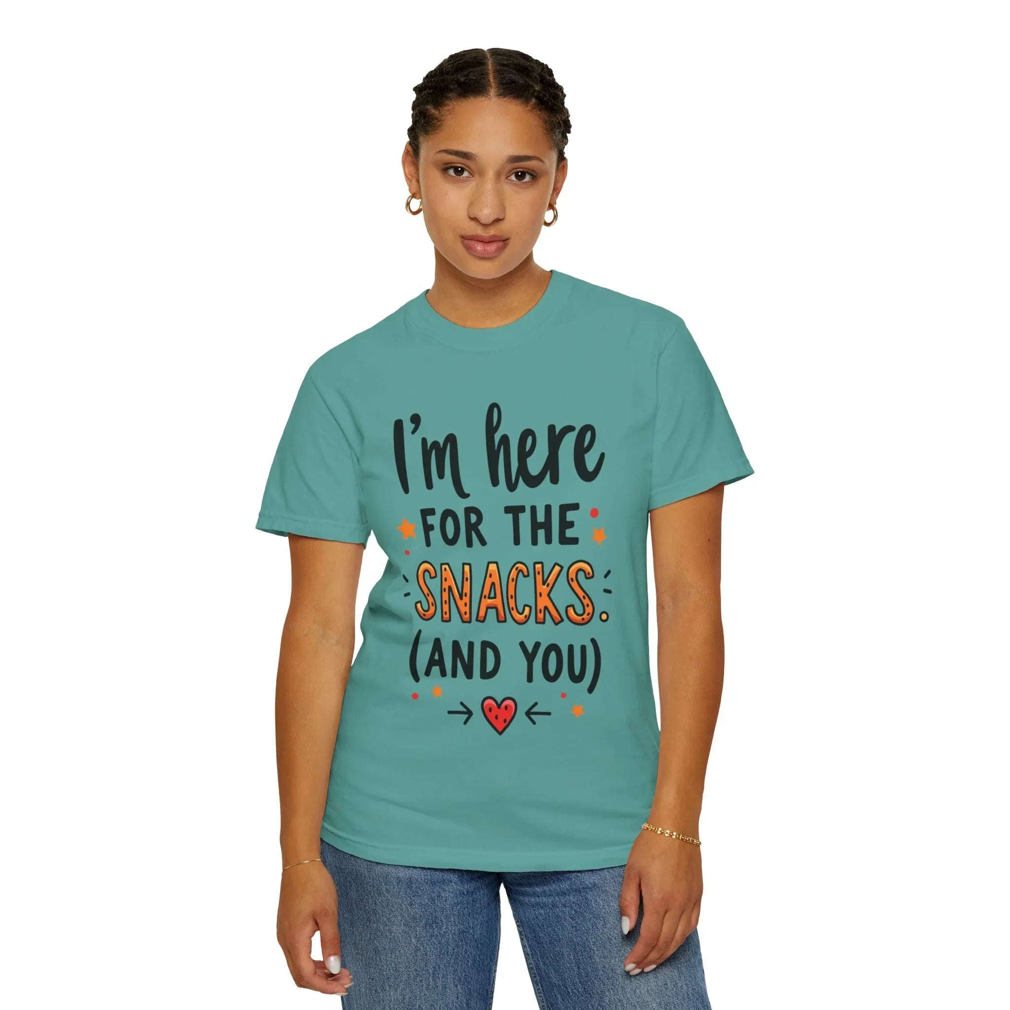Im Here For The Snacks And You Shirt, Funny Snack Quote T-Shirt, Cute Hearts Tee, Snack Lover Gift, Foodie Humor, Valentine