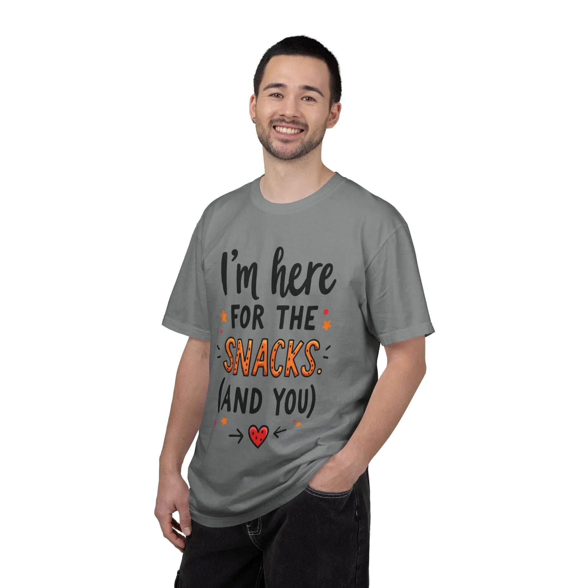 Im Here For The Snacks And You Shirt, Funny Snack Quote T-Shirt, Cute Hearts Tee, Snack Lover Gift, Foodie Humor, Valentine