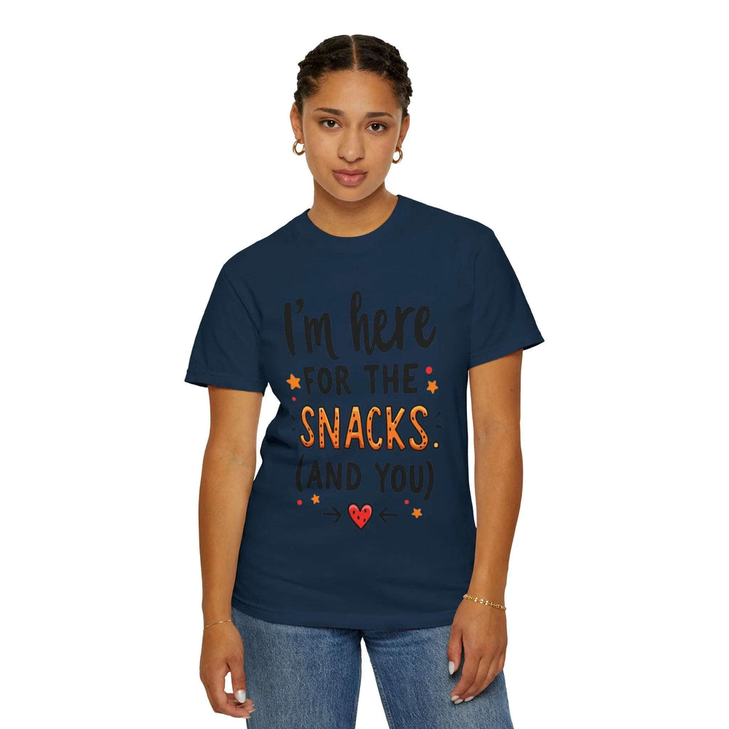 Im Here For The Snacks And You Shirt, Funny Snack Quote T-Shirt, Cute Hearts Tee, Snack Lover Gift, Foodie Humor, Valentine