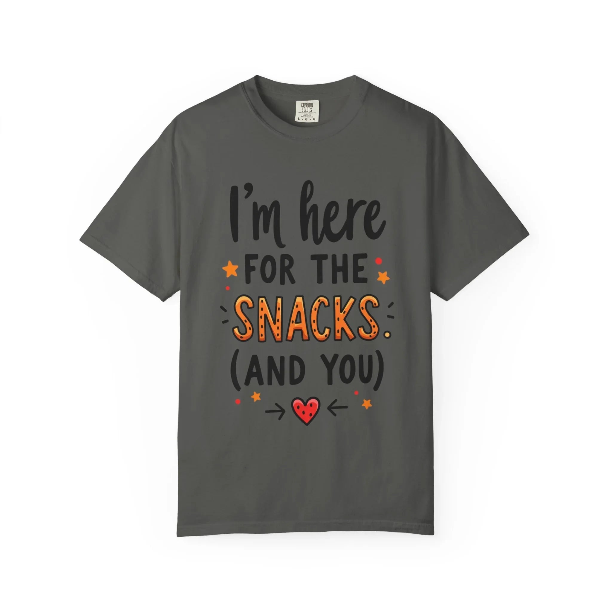 Im Here For The Snacks And You Shirt, Funny Snack Quote T-Shirt, Cute Hearts Tee, Snack Lover Gift, Foodie Humor, Valentine Pepper