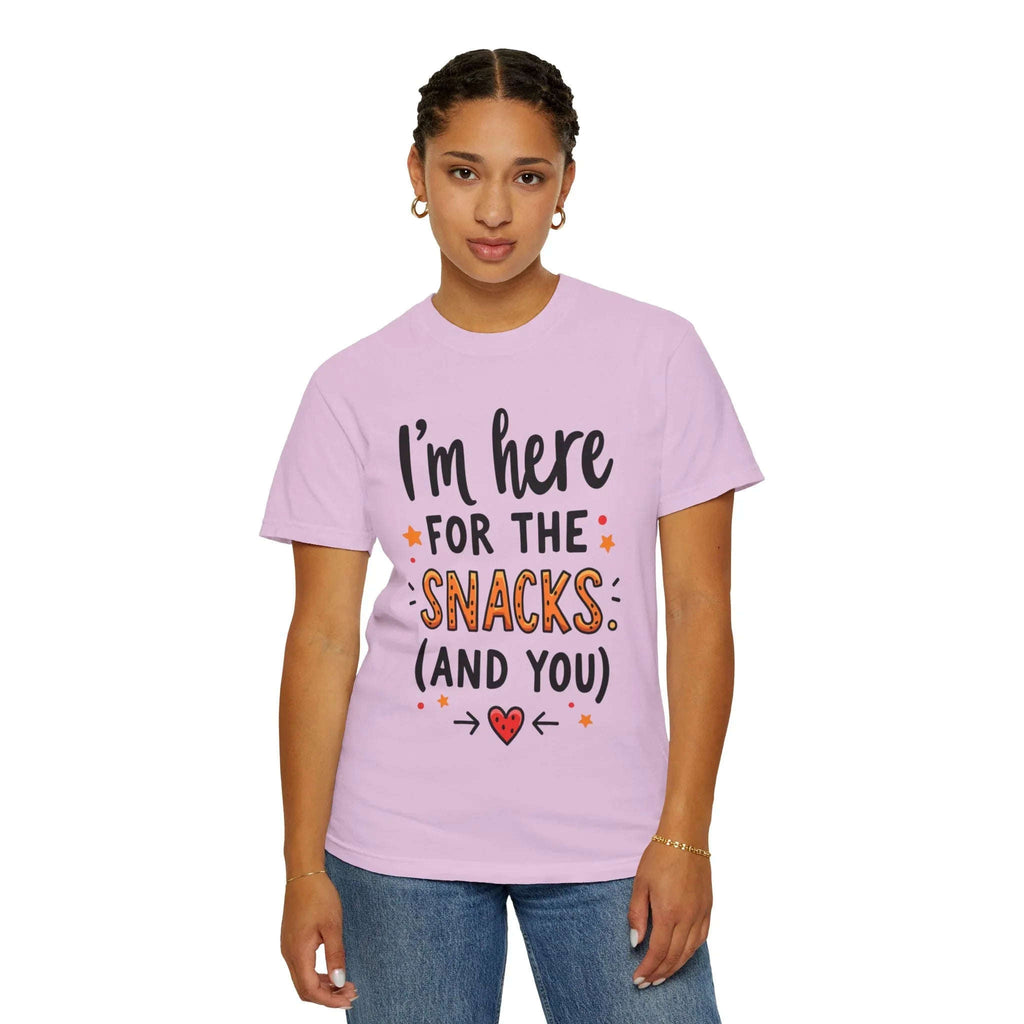Im Here For The Snacks And You Shirt, Funny Snack Quote T-Shirt, Cute Hearts Tee, Snack Lover Gift, Foodie Humor, Valentine