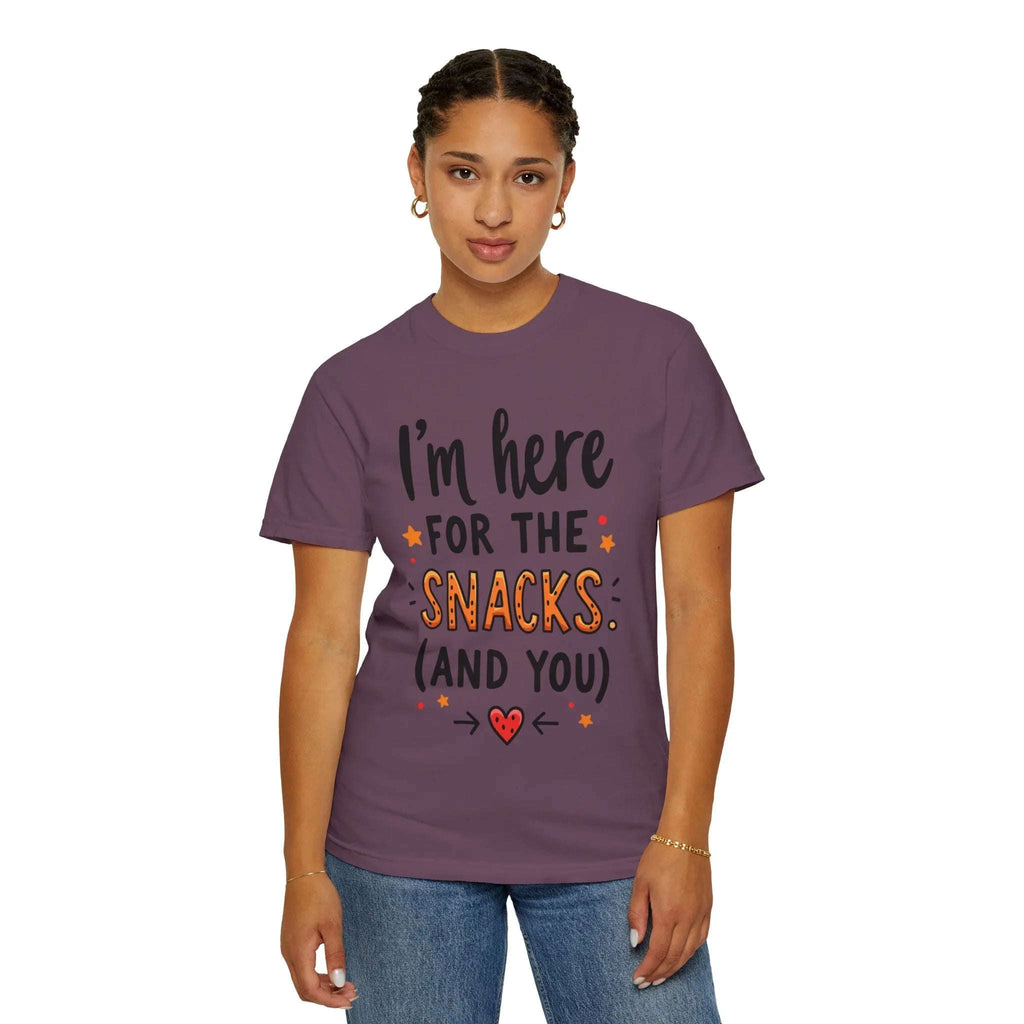 Im Here For The Snacks And You Shirt, Funny Snack Quote T-Shirt, Cute Hearts Tee, Snack Lover Gift, Foodie Humor, Valentine