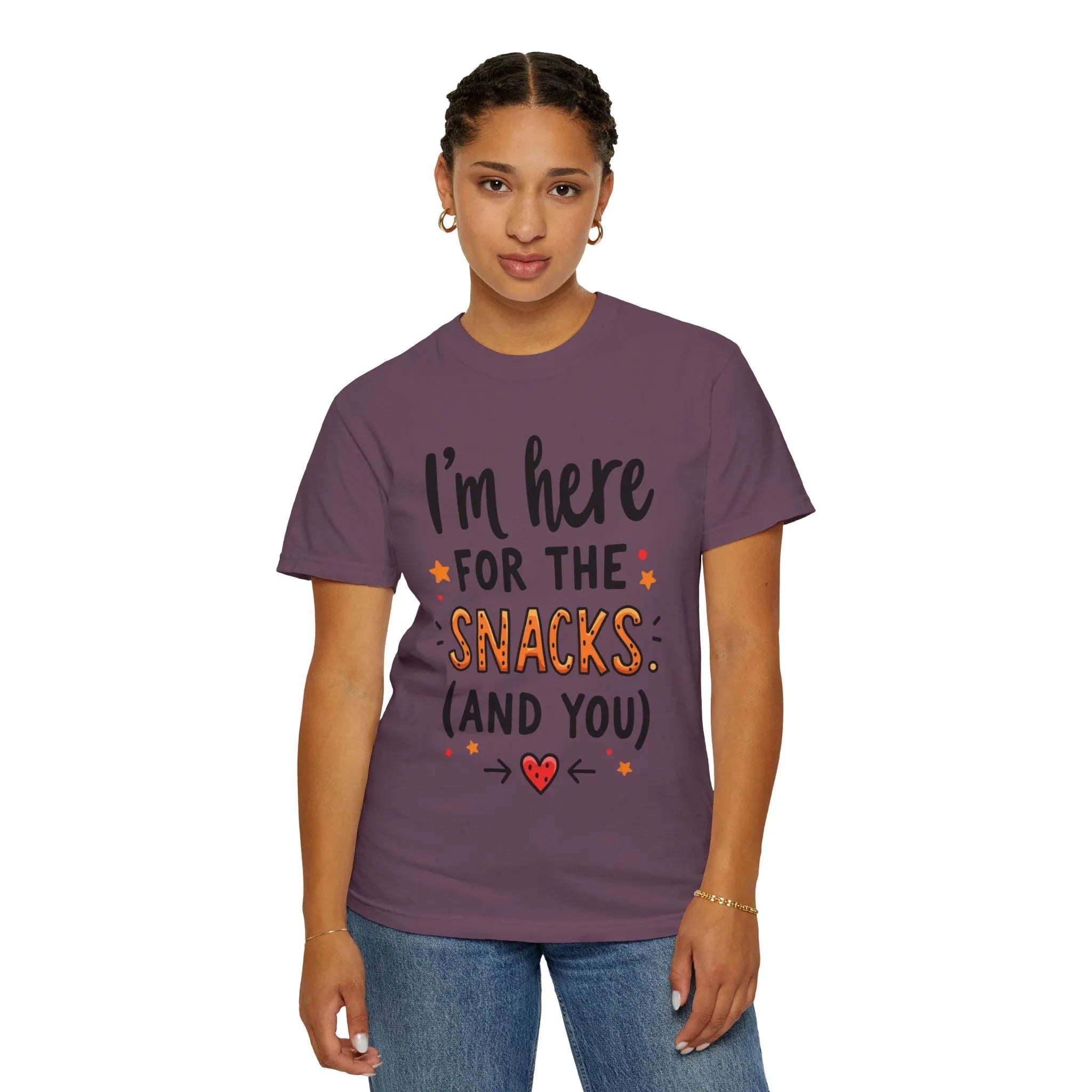 Im Here For The Snacks And You Shirt, Funny Snack Quote T-Shirt, Cute Hearts Tee, Snack Lover Gift, Foodie Humor, Valentine