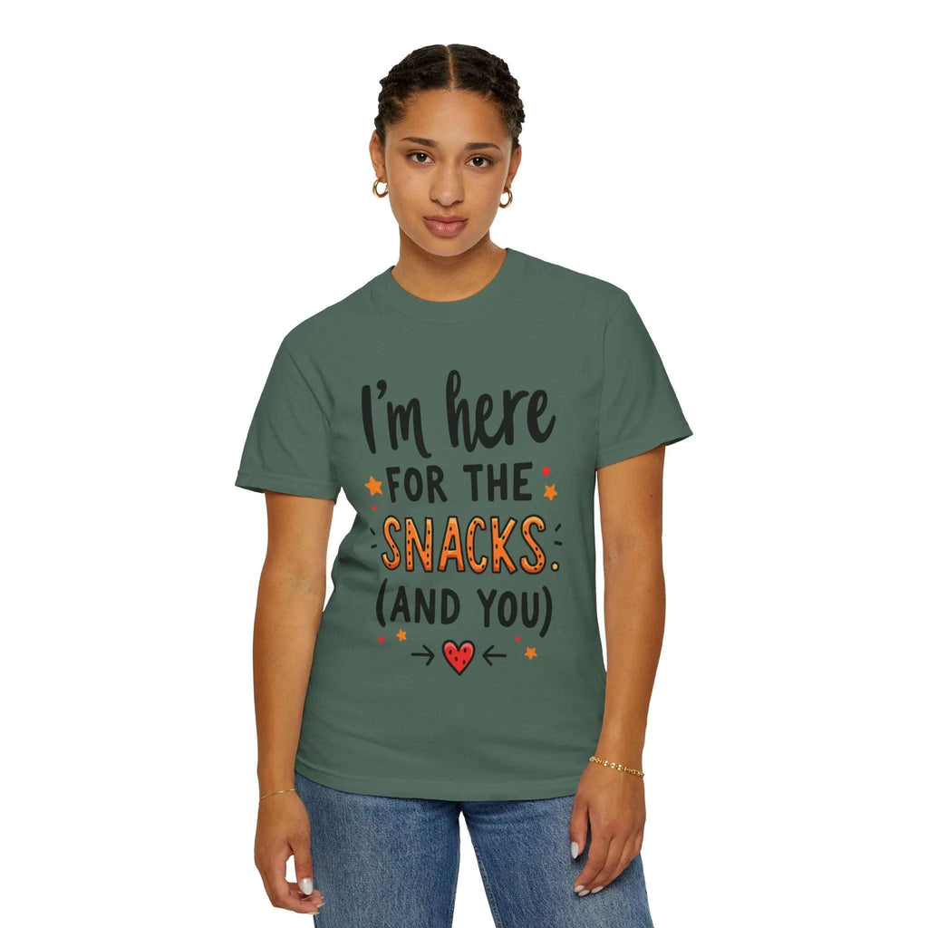 Im Here For The Snacks And You Shirt, Funny Snack Quote T-Shirt, Cute Hearts Tee, Snack Lover Gift, Foodie Humor, Valentine