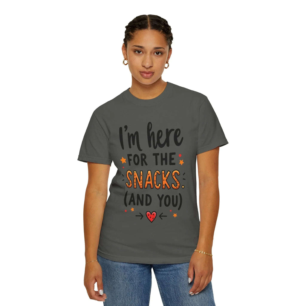 Im Here For The Snacks And You Shirt, Funny Snack Quote T-Shirt, Cute Hearts Tee, Snack Lover Gift, Foodie Humor, Valentine