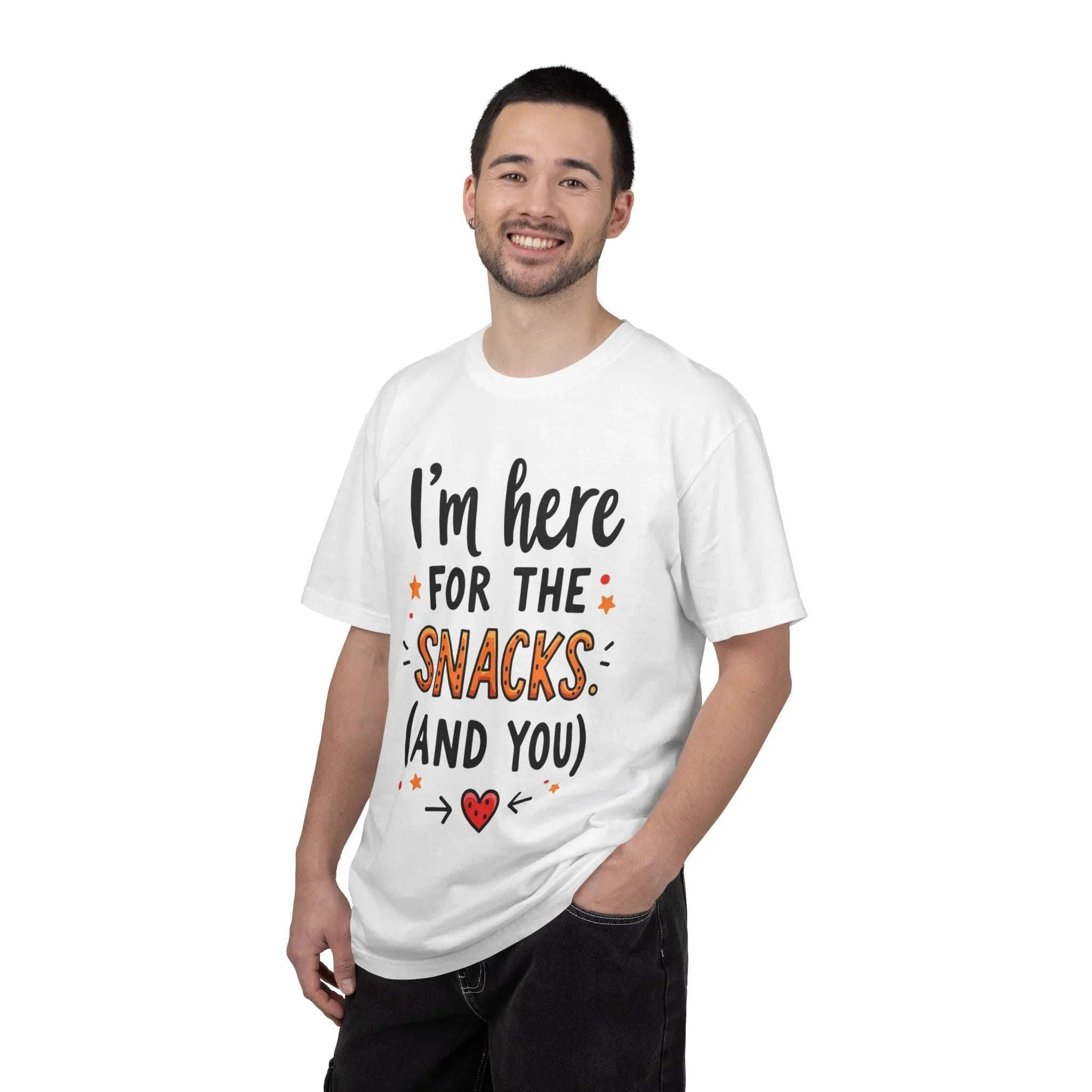 Im Here For The Snacks And You Shirt, Funny Snack Quote T-Shirt, Cute Hearts Tee, Snack Lover Gift, Foodie Humor, Valentine