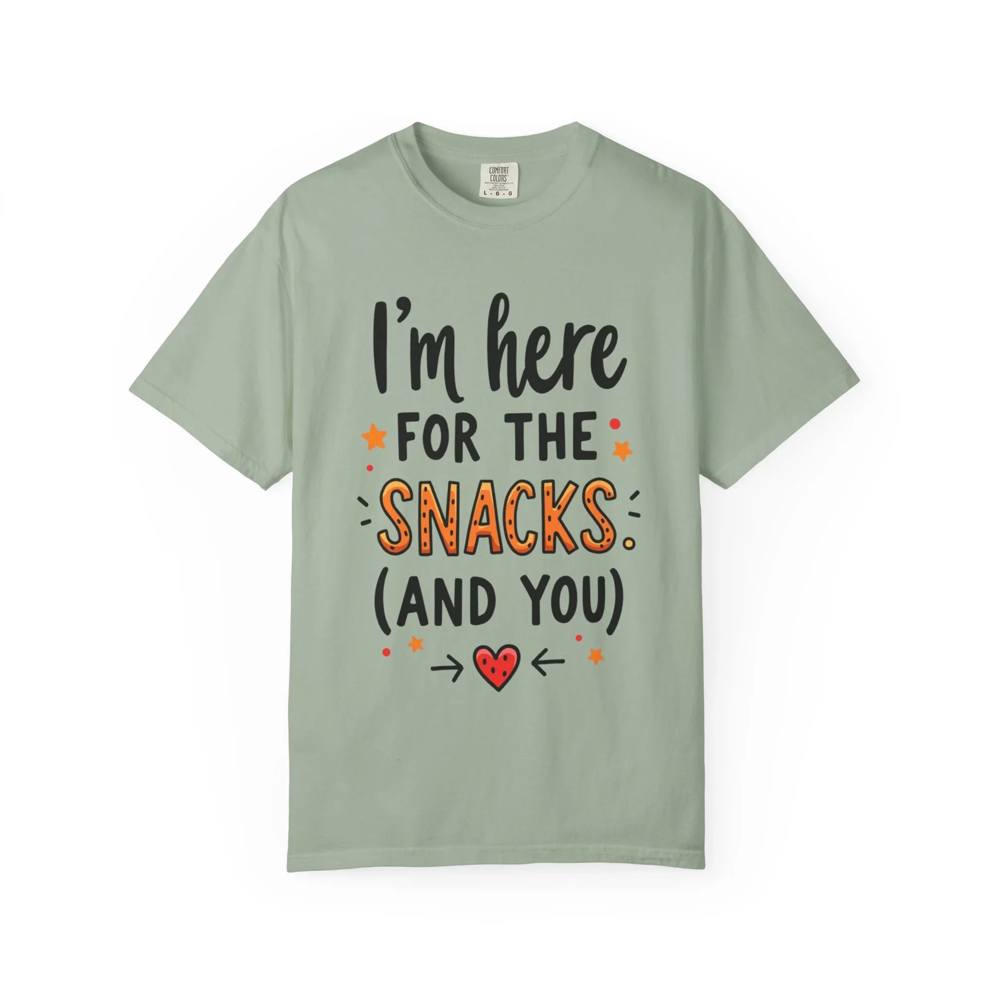 Im Here For The Snacks And You Shirt, Funny Snack Quote T-Shirt, Cute Hearts Tee, Snack Lover Gift, Foodie Humor, Valentine Bay