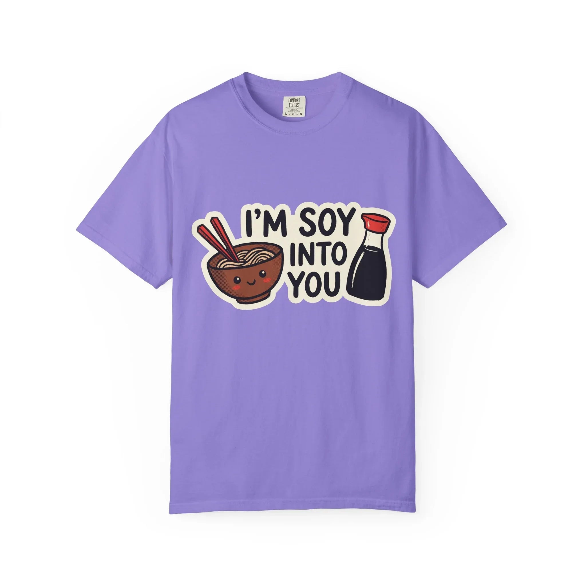 Im Soy Into You Shirt, Ramen Bowl Soy Sauce Tee, Funny Noodle Pun T-Shirt, Cute Foodie Graphic, Ramen Night Gift Violet