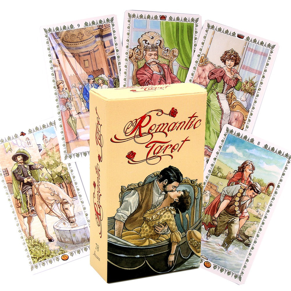 Romantic Tarot – 78 Cards English Edition for Tarot Guidance, Fate Divination & Family Party Board Game