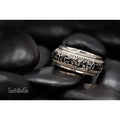 💍 Luang Pu Thuad Spinning Mantra Protection Ring – Bodhisatva Edition, Wat Ban Suan Phatthalung 2014 (Khao Or Lineage Miracle Talisman) Black enamel Silver