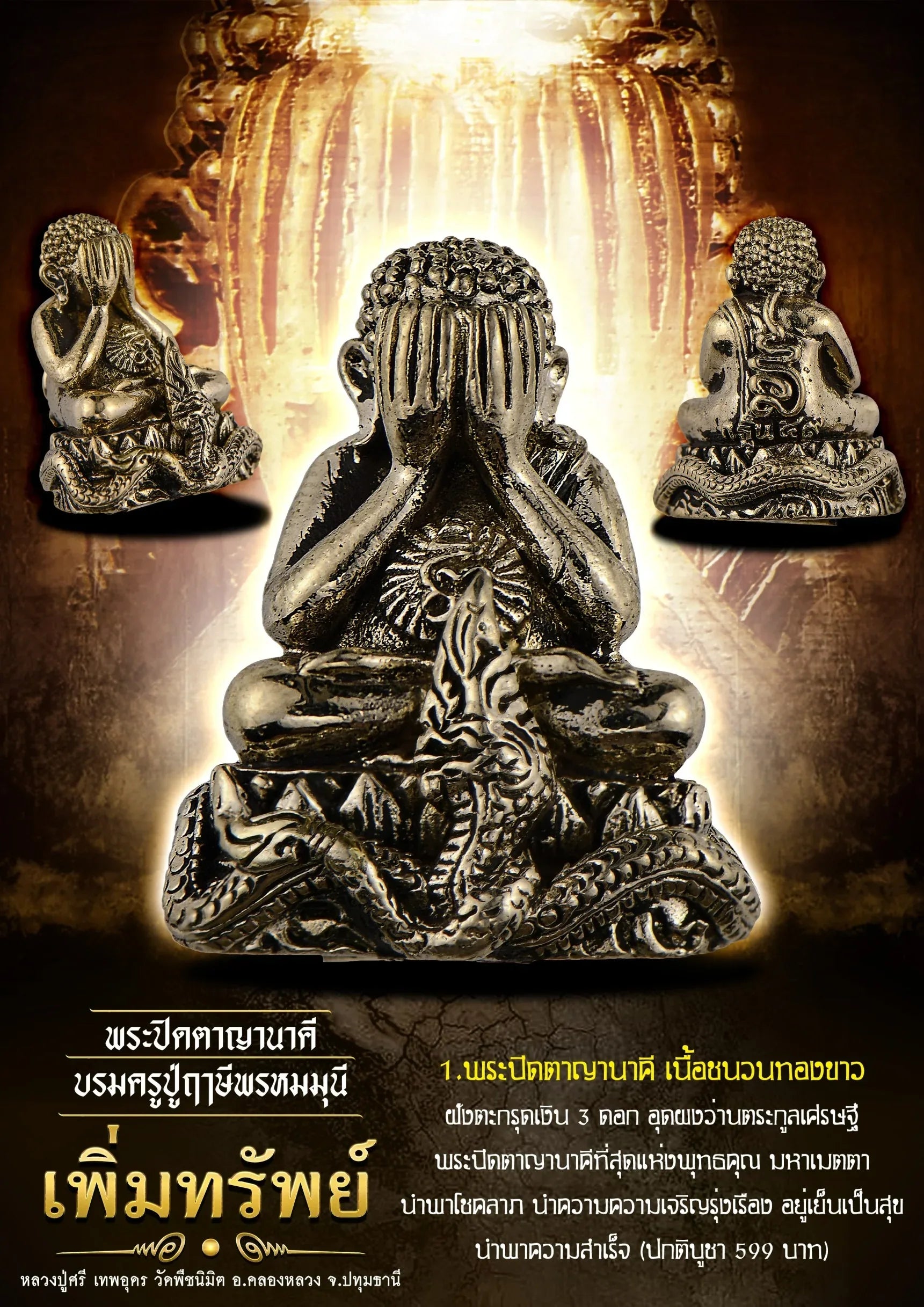 ✨ Phra Pit Ta Ya Nakhi Amulet – Supreme Compassion & Prosperity Blessings by Luang Pu Sritep Udon, Wat Phu Chanimit