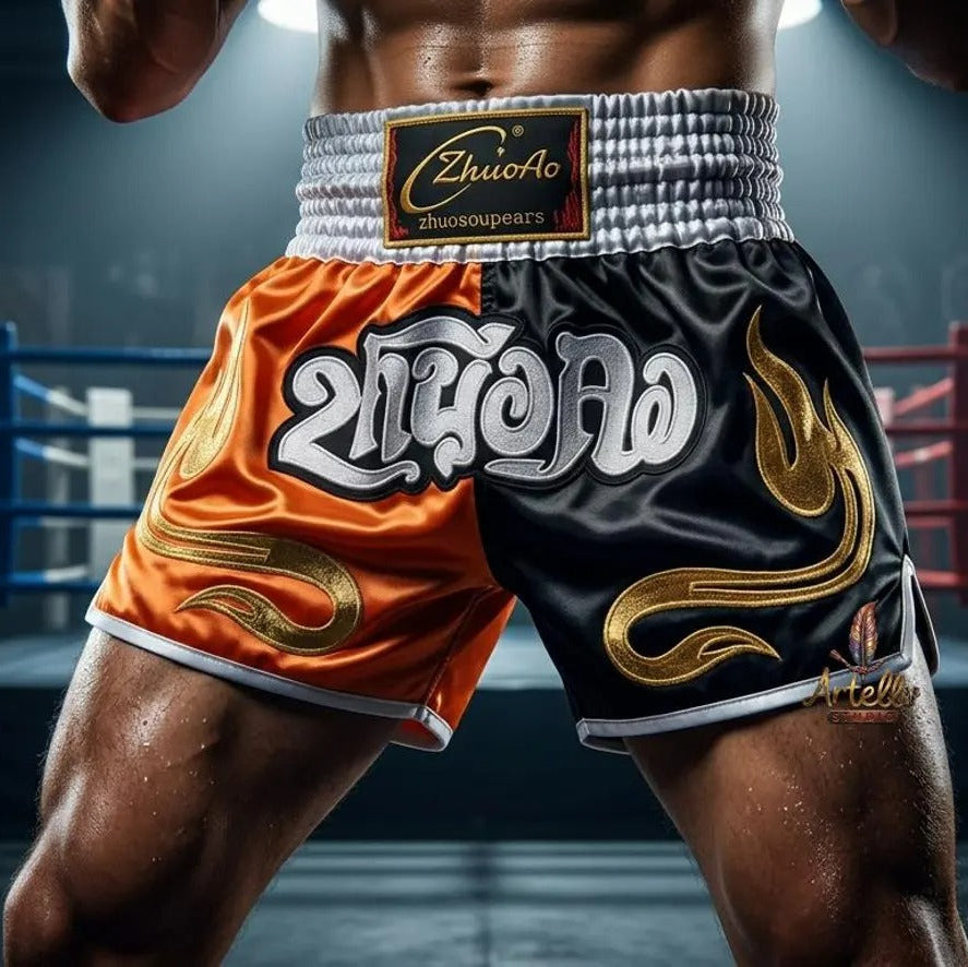 🥊 Muay Thai Shorts Kickboxing MMA Fight Shorts for Men Women Kids – Thai Boxing Training Gear, Breathable Quick Dry Martial Arts Combat Shorts
