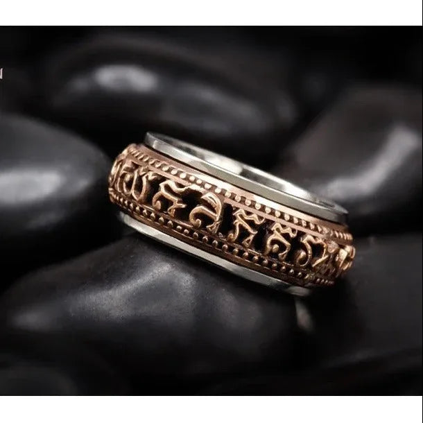 💍 Luang Pu Thuad Spinning Mantra Protection Ring – Bodhisatva Edition, Wat Ban Suan Phatthalung 2014 (Khao Or Lineage Miracle Talisman) size 64 Nava Loha