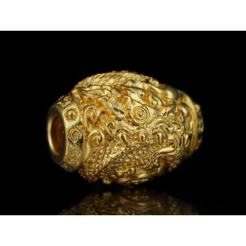 Golden Infinity Naga amulet for instant wealth with detailed dragon design by Thai Blessing Co