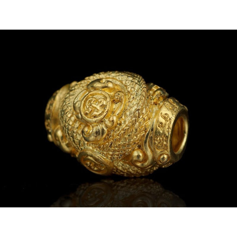 Thai Blessing Co gold Infinity Naga amulet for instant wealth with intricate dragon scales design