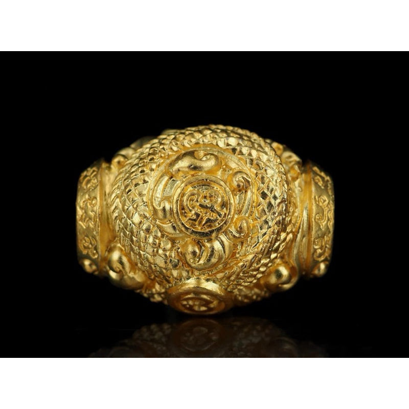 Gold Infinity Naga amulet for instant wealth with detailed serpent design by Thai Blessing Co