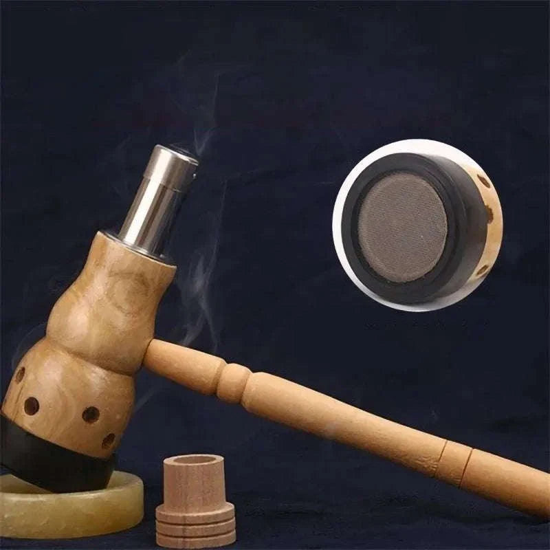 Jade Moxibustion Tool Handle Gourd Moxa Roll Burner – Natural Aspen Wood Warm Body Massage with Chinese Herbal Medicine for Meridian Penetration﻿