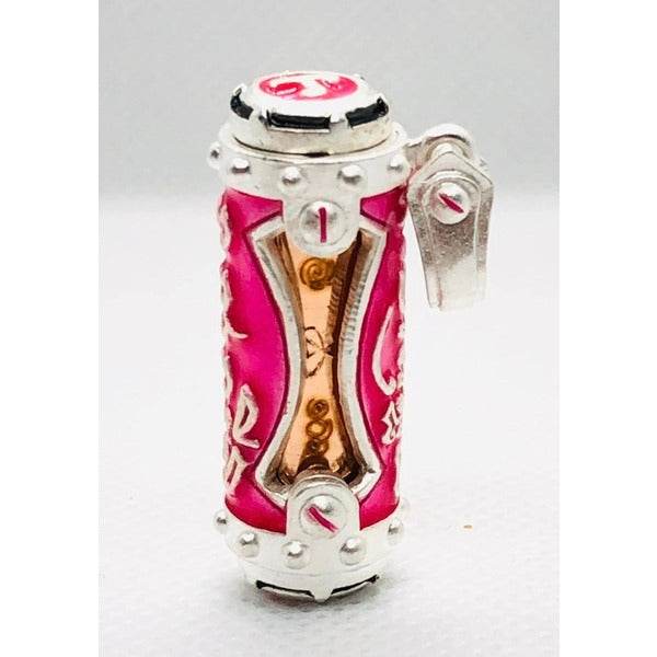 Jindamanee Takrut Thai amulet for wealth with vibrant pink design and silver accents