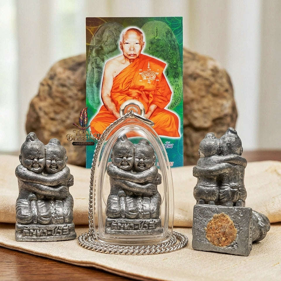 Kan Ha Chali Thai Amulet Protection talisman good luck charm spiritual jewelry Sacred Kuman Thong Kuman Ree Twin Spirit Dual Divine Blessing Thai Blessing Co By RURUECHA