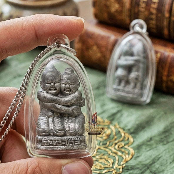 Kan Ha Chali Thai Amulet Protection talisman good luck charm spiritual jewelry Sacred Kuman Thong Kuman Ree Twin Spirit Dual Divine Blessing Thai Blessing Co By RURUECHA