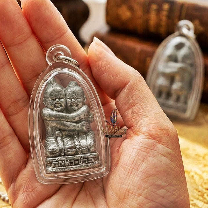 Kan Ha Chali Thai Amulet Protection talisman good luck charm spiritual jewelry Sacred Kuman Thong Kuman Ree Twin Spirit Dual Divine Blessing Thai Blessing Co By RURUECHA