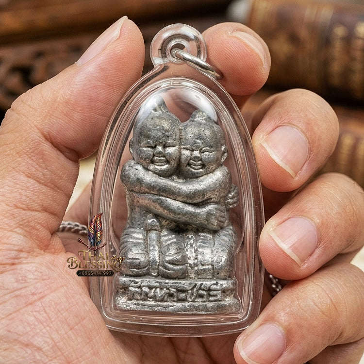 Kan Ha Chali Thai Amulet Protection talisman good luck charm spiritual jewelry Sacred Kuman Thong Kuman Ree Twin Spirit Dual Divine Blessing Thai Blessing Co By RURUECHA