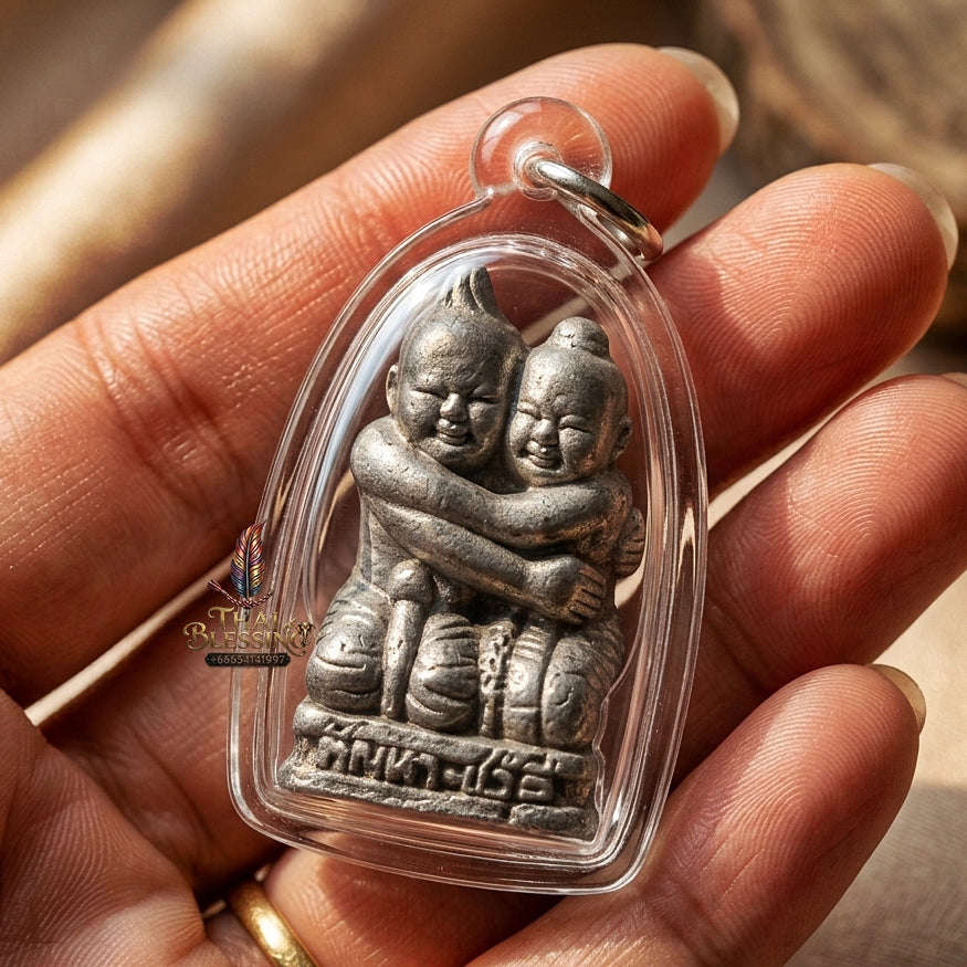 Kan Ha Chali Thai Amulet Protection talisman good luck charm spiritual jewelry Sacred Kuman Thong Kuman Ree Twin Spirit Dual Divine Blessing Thai Blessing Co By RURUECHA