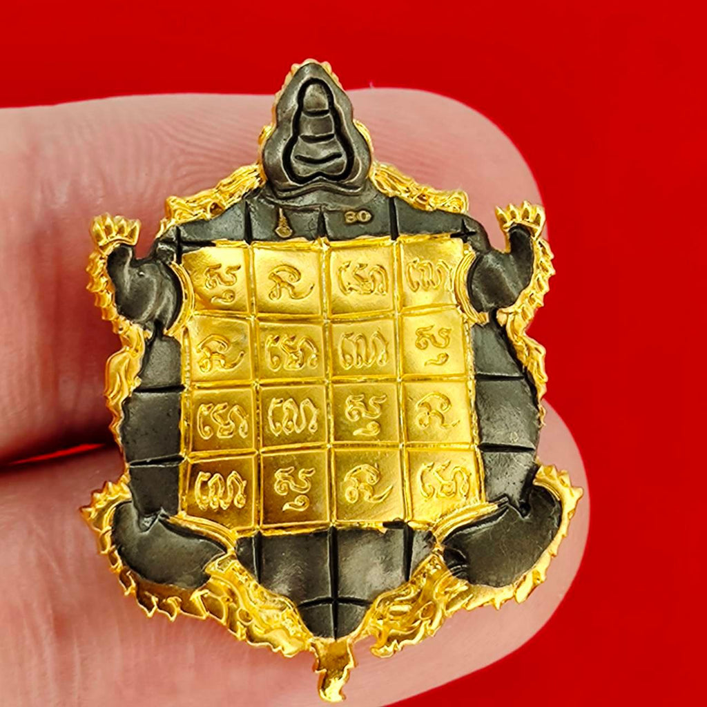 Kassapo Turtle Amulet - King of Wealth Gold Luck Charm for Prosperity and Abundance