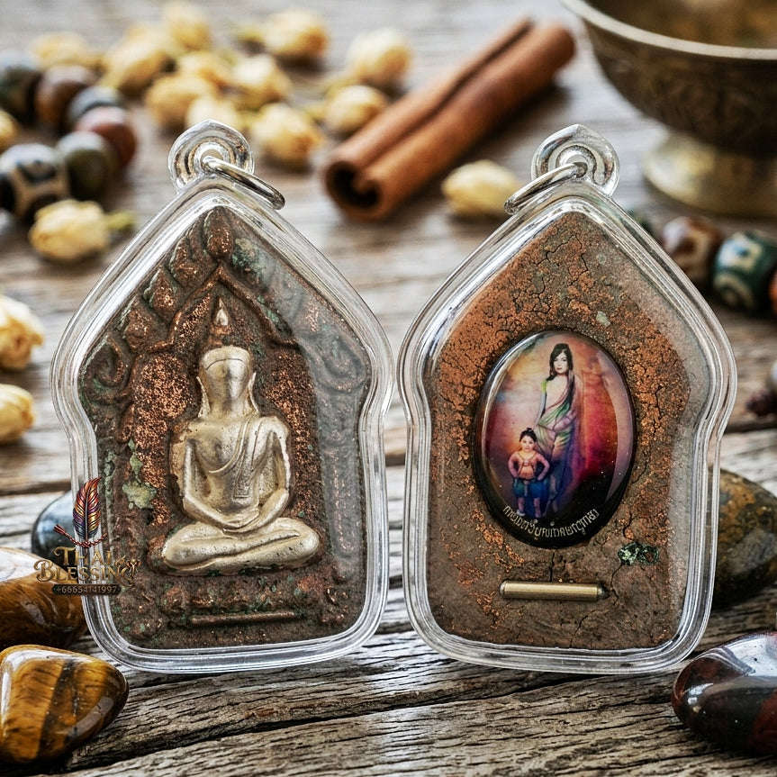 Khun Paen Pendant Thai Amulet Protection talisman good luck charm spiritual jewelry Sovereign Sacred Spirit Magnetism & Endless Wealth Flow Khun Paen Phrai Mae Bua Khli Ruay Mai Loeik Thai Blessing Co By RURUECHA