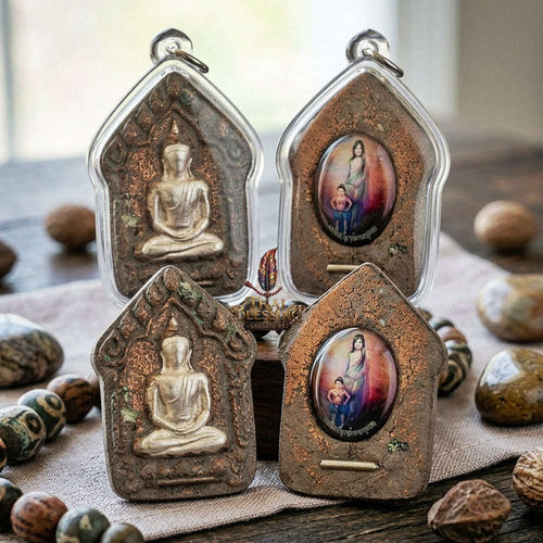 Khun Paen Pendant Thai Amulet Protection talisman good luck charm spiritual jewelry Sovereign Sacred Spirit Magnetism & Endless Wealth Flow Khun Paen Phrai Mae Bua Khli Ruay Mai Loeik Thai Blessing Co By RURUECHA