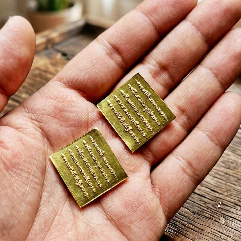 Khun Paen Pendant Thai Amulet Protection talisman good luck charm spiritual jewelry Sovereign Sacred Spirit Magnetism & Gold-Leaf Samlit Bronze Elegance Khun Paen Phrai Mae Bua Thong Thai Blessing Co By RURUECHA