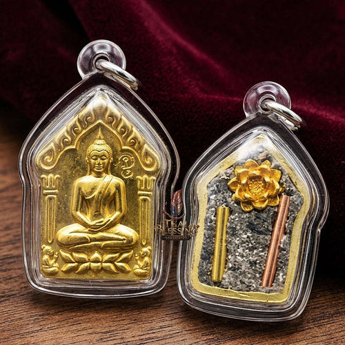 Khun Paen Pendant Thai Amulet Protection talisman good luck charm spiritual jewelry Sovereign Sacred Spirit Magnetism & Golden Brass Radiance Khun Paen Phrai Mae Bua Thong Thai Blessing Co By RURUECHA