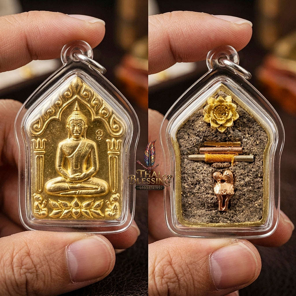 Khun Paen Phrai Mae Bua Thong Thai Amulet Protection talisman good luck charm spiritual jewelry Sacred Charm Metta Maha Saneh Wealth Attraction Thai Blessing Co By RURUECHA