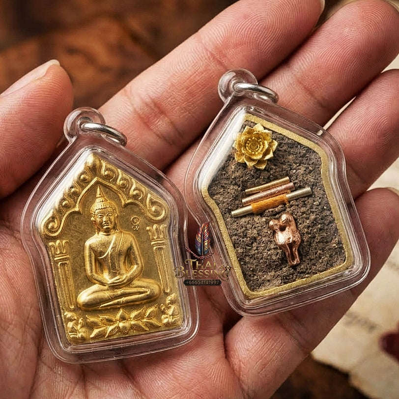 Khun Paen Phrai Mae Bua Thong Thai Amulet Protection talisman good luck charm spiritual jewelry Sacred Charm Metta Maha Saneh Wealth Attraction Thai Blessing Co By RURUECHA