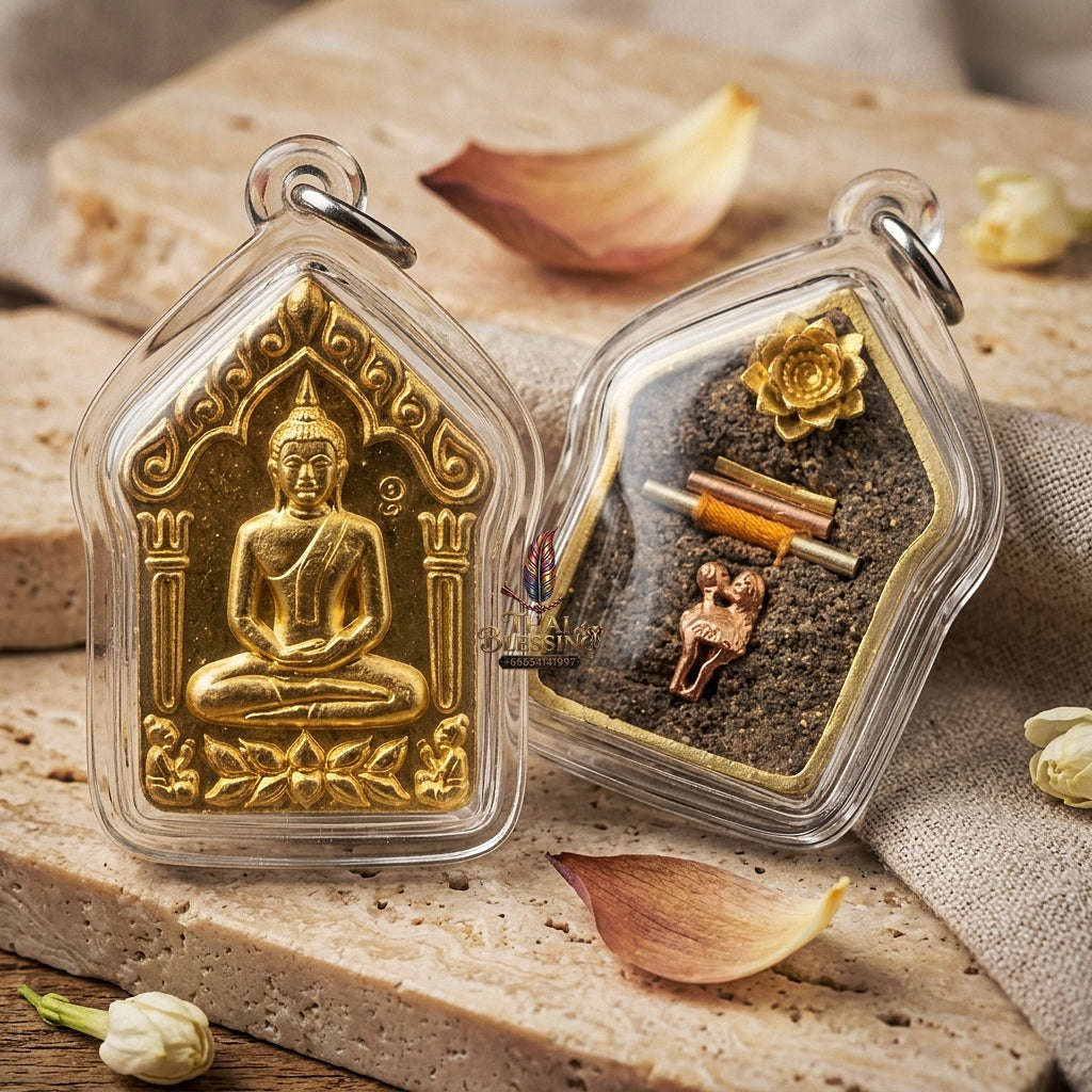 Khun Paen Phrai Mae Bua Thong Thai Amulet Protection talisman good luck charm spiritual jewelry Sacred Charm Metta Maha Saneh Wealth Attraction Thai Blessing Co By RURUECHA